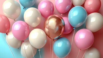 Festive Balloon Display in Pastel Colors for Celebration