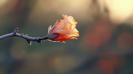 Sunrise Blossom: A Single Flower in Golden Hour Light