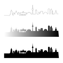 Naklejka premium Berlin Skyline Vektor