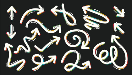 Set of retro vintage arrow direction, arrow collection, collection of arrow pointer, retro theme pointer