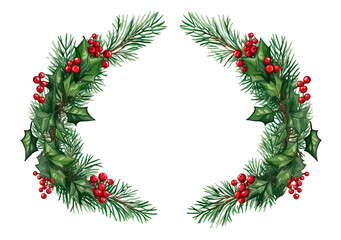 christmas wreath isolated on white