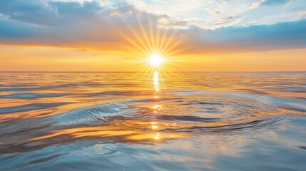 Obraz premium The shimmering rays of light gently caress the surface of the water, creating a mesmerizing dance of reflections and shadows that seem to move and sway with the rhythm of the unseen currents below.