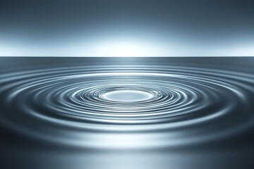 glowing circular ripple spreading across metallic surface under soft directional lighting