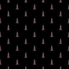 Oil pump or pump jack icon isolated seamless pattern on black background