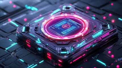 futuristic tech hud interface: neon cyberpunk - cyberpunk aesthetic