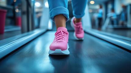 A physical therapist recording a patient progress during treadmill walking sessions