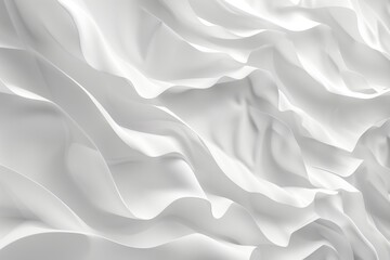 Fototapeta premium Abstract white fabric with soft folds and curves.