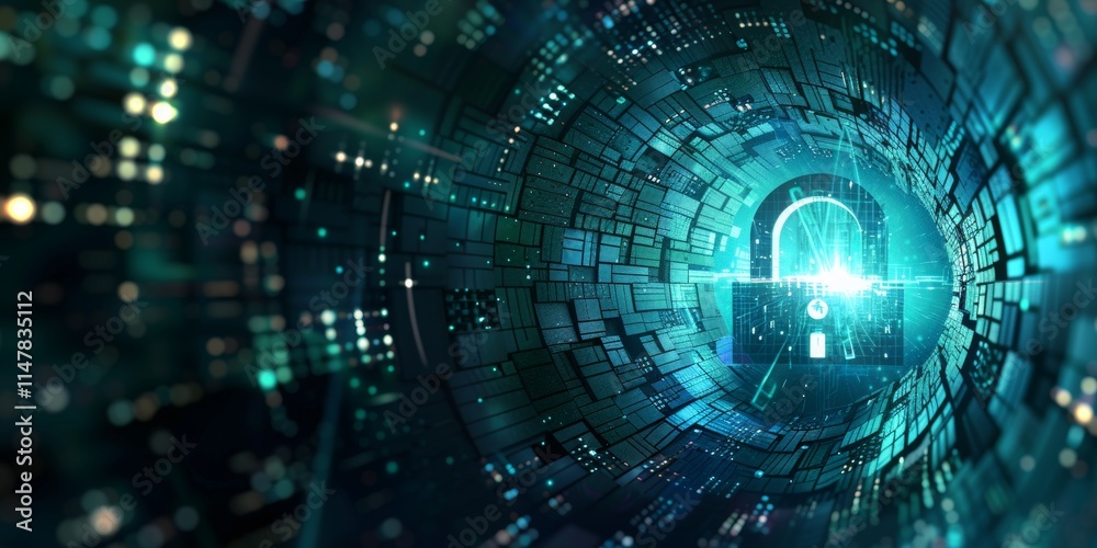 Poster abstract idea emphasizing data security.