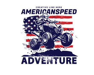 atv speed and American flag © yusuf