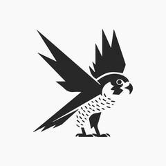Minimalist bird logo design black and white