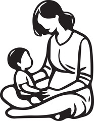 Cute mother with daughter characters vector