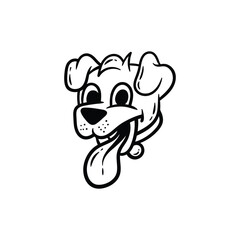 Funny Dog Animal Pet Line art Creative Design Logo