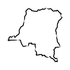 Democratic Republic of the Congo political map vector sketch illustration