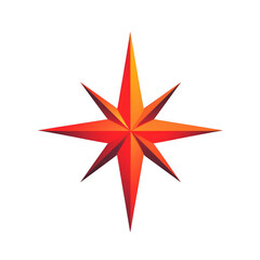 Red icon of Navigation isolated on a transparent background Minimalist flat icon, vector logo style sign clipart on a no background png