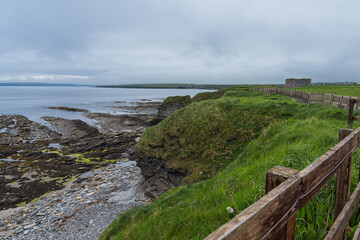 Scenic coastal view along Victoria Walk in Thurso, Scotland
