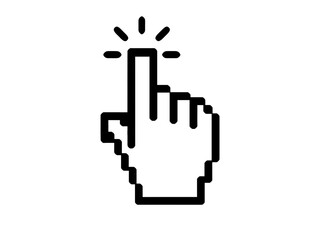3d hand cursor on transparent background