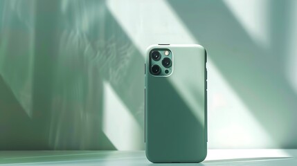 A sleek, modern phone case with a matte finish, isolated on a clean white surface with soft lighting.