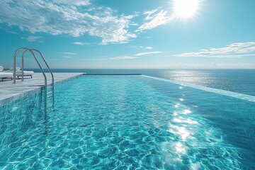 Obraz premium Luxurious Infinity Pool with Ocean View