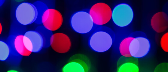 Colorful Defocused Bokeh Lights Creating Abstract Festive Background with Vibrant Colors
