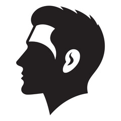 Modern Male Haircut Silhouette for Barber Shop Branding Needs