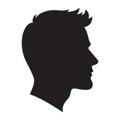 Man's Profile Silhouette with Short, Styled Hair