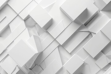Fototapeta premium Abstract white geometric shapes background. (2)