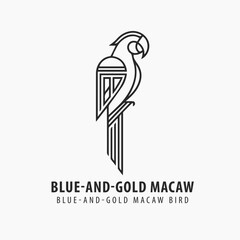 Minimalist bird logo design black and white