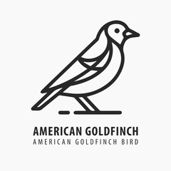 Minimalist bird logo design black and white