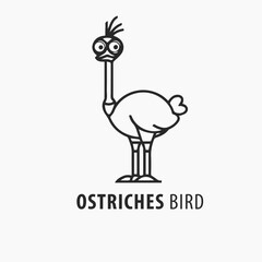 Minimalist bird logo design black and white