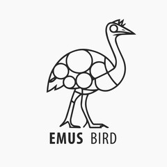 Minimalist bird logo design black and white