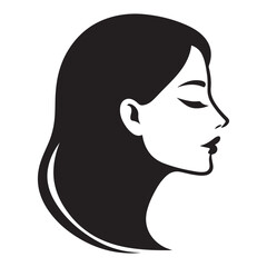 Sophisticated Lady Profile Silhouette for Beauty Industry Branding