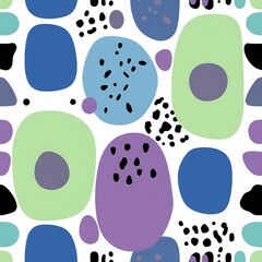 Abstract Seamless Pattern: Pastel Organic Shapes 