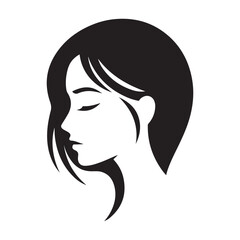 Side View Silhouette of Woman with Flowing Hair