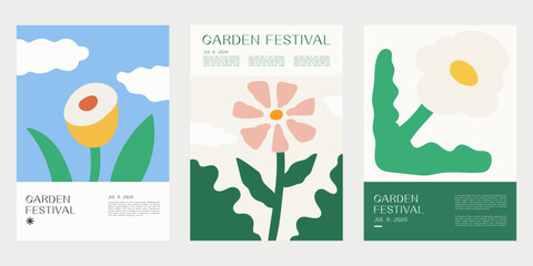 Event poster design. Garden festival poster. Vector illustration of plant and flower design for poster, banner, festival poster, cover, background and media design.