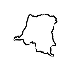 Democratic Republic of the Congo political map vector sketch illustration