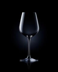 Elegant Wine Glass on Black Background