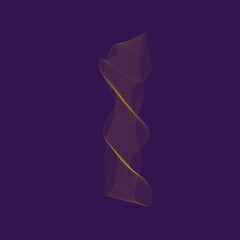 Abstract wavy object on black background. Vector illustration design. Eps 10. 