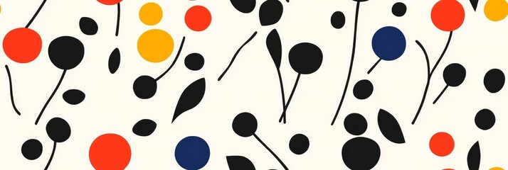 Bold Polka Dot Floral Pattern with Vibrant Colors