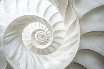 Obraz premium Abstract white spiral staircase.