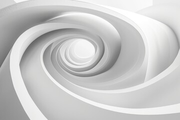 Obraz premium Abstract white spiral tunnel with light at the end. (4)