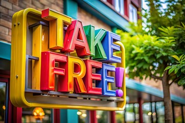 Free Sign, Take Free Signboard, Freebie Sign, Free Stuff Sign,  Promotional Sign, Advertising Sign,  Free Item Sign,  Take a Free Sign,  Free Offer Sign,  No Cost Sign