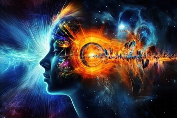 An abstract representation of the ties between past and future lives.