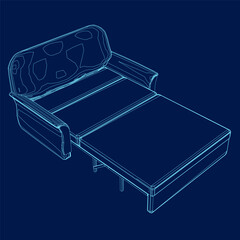 Conceptual illustration of furniture sofa or bed contour