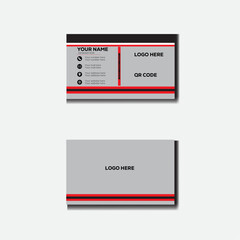 Red and grey business card