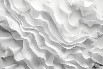 Fototapeta premium Abstract white wavy fabric texture background.