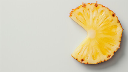 Close-up of a Fresh Pineapple Wedge Slice