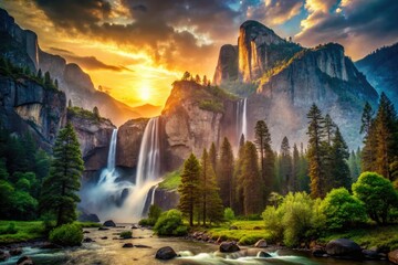 Epic mountain silhouettes framed by cascading waterfalls: six stunning natural canvases.