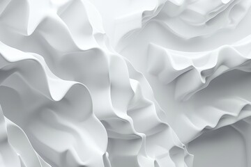 Fototapeta premium Abstract white wavy texture background.