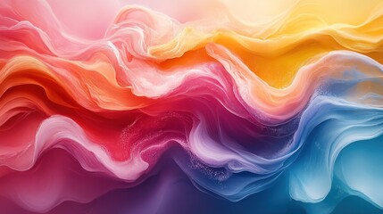 Obraz premium Abstract colorful flowing paint waves.