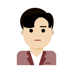 person icon vector, flat design illustration of adult male comma hair, formal